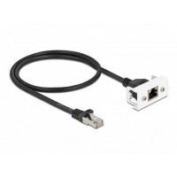 Patchcord Kat.6a S/Ftp Lszh 0.5m Czarny Moduł Easy 45 Delock