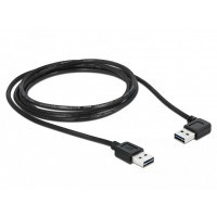 Kabel USB-A M/M 2.0 2m Easy-USB Kątowy Lewo/Prawo Czarny Delock