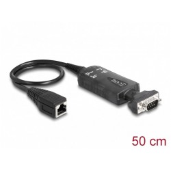 Adapter DB-9(Com)(M)->RJ45(F) Na Kablu 50cm Czarny Delock