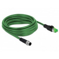 Kabel M12 4 Pin D-Coded(M)->RJ45(M) 5m Zielony Delock