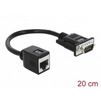 Adapter DB-9(Com)(M)->RJ45(F) Na Kablu 20cm Czarny Delock