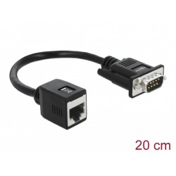 Adapter DB-9(Com)(M)->RJ45(F) Na Kablu 20cm Czarny Delock