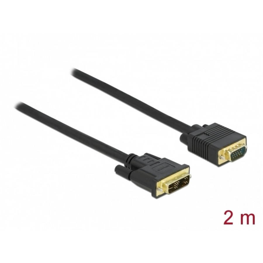 Kabel DVI-A(M)(12+5)->VGA(M) 2m Czarny Delock