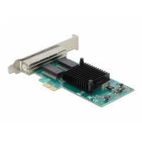 Karta Sieciowa Delock PCI Express X1 4x RJ45 1Gb Śledź Low Profile