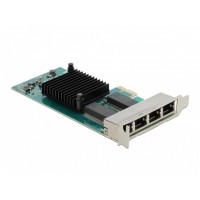 Karta Sieciowa Delock PCI Express X1 4x RJ45 1Gb Śledź Low Profile