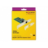 Karta Sieciowa Delock PCI Express X1 1x RJ45 1Gb Śledź Low Profile