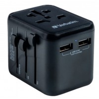 Adapter Zasilania Uniwersalny 100-250V EU, USA, Japonia, Australia, UK + 2x USB Verbatim UTA-01