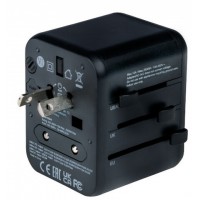 Adapter Zasilania Uniwersalny 100-250V EU, USA, Japonia, Australia, UK + 1x USB/1x USB-C Verbatim