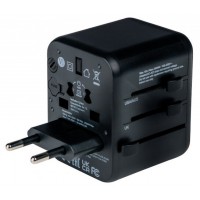 Adapter Zasilania Uniwersalny 100-250V EU, USA, Japonia, Australia, UK + 1x USB/1x USB-C Verbatim