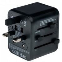 Adapter Zasilania Uniwersalny 100-250V EU, USA, Japonia, Australia, UK + 1x USB/1x USB-C Verbatim