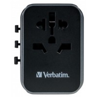 Adapter Zasilania Uniwersalny 100-250V EU, USA, Japonia, Australia, UK + 2x USB, 3x USB-C Verbatim