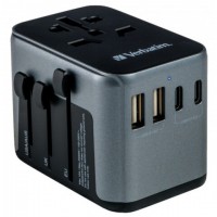 Adapter Zasilania Uniwersalny 100-250V EU, USA, Japonia, Australia, UK + 2x USB, 3x USB-C Verbatim