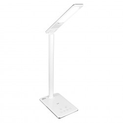 WIRELESS CHARGING LAMP MT221 - Energooszczędna lampka biurkowa LED z wbudowaną bezprzewodową ładowarką, biała