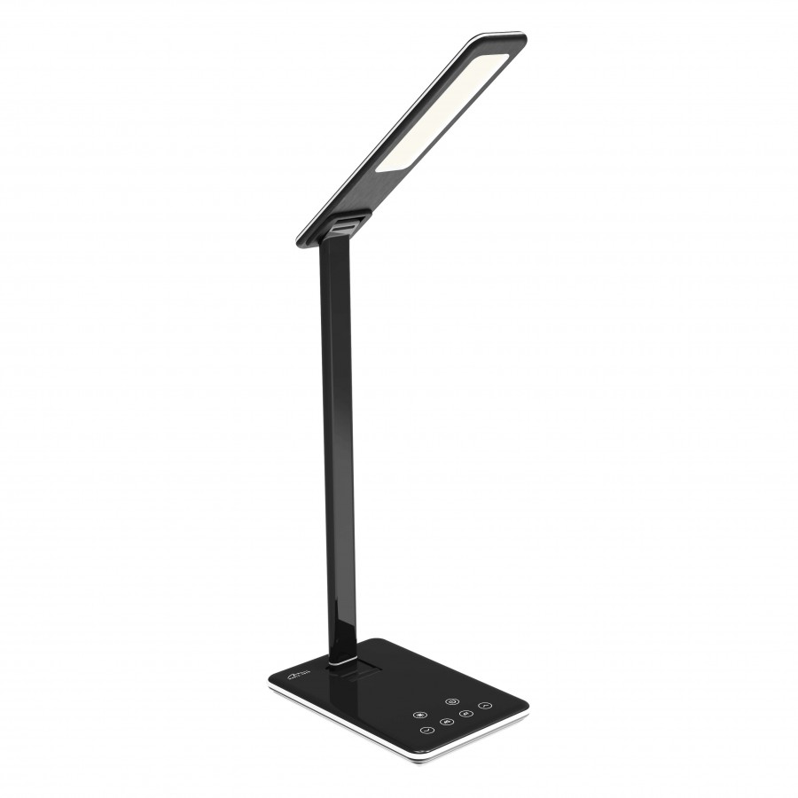 WIRELESS CHARGING LAMP MT221K - Energooszczędna lampka biurkowa LED z wbudowaną bezprzewodową ładowarką, czarna