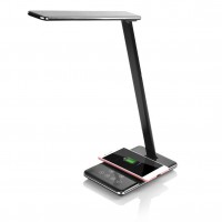 WIRELESS CHARGING LAMP MT221K - Energooszczędna lampka biurkowa LED z wbudowaną bezprzewodową ładowarką, czarna