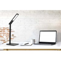 WIRELESS CHARGING LAMP MT221K - Energooszczędna lampka biurkowa LED z wbudowaną bezprzewodową ładowarką, czarna