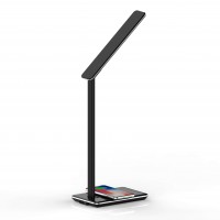 WIRELESS CHARGING LAMP MT221K - Energooszczędna lampka biurkowa LED z wbudowaną bezprzewodową ładowarką, czarna