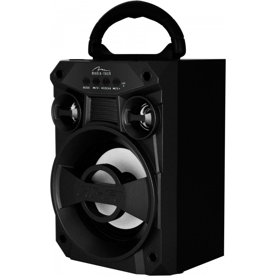 BOOMBOX LT - Kompaktowy głośnik Bluetooth, moc 300W PMPO. Radio FM, MP3, AUX, USB, micro SD, wymienny akumulator Li-Ion MT3155