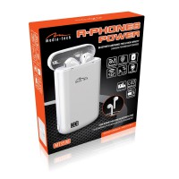 R-PHONES POWER MT3598 - Douszne słuchawki Bluetooth 5.0 TWS z powerbankiem dużej pojemności