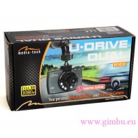 U-DRIVE DUAL MT4056 - 2 kamery samochodowe, 1080p, szeroki kąt, ekran 3", 6 diod IR, tylna kamera wododporna z funkcją cofania, KAMERKA INTERNETOWA