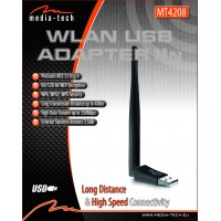 WLAN USB ADAPTER 11n - karta w standardzie IEEE 802.11n, USB, 150 Mbps, odkręcana antena 2dBi, nano