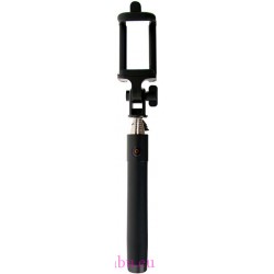 SELFIE STICK CABLE - Wysięgnik z kablem 3,5mm do smartfona, 81cm, uchwyt maks. 85mm, obrót głowicy 260o czarny