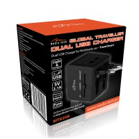 UNIVERSAL CHARGING TRAVEL ADAPTER MT6208 - Uniwersalna przejsciówka wtyczek elektrycznych z wbudowaną ładowarka USB+5V