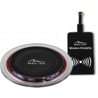 Cristal Wireless Charger Set - Bezprzewodowa ładowarka indukcyjna do smartfonów + odbiornik indukcyjny z micro USB