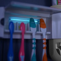 TOOTHBRUSH STERILIZER UV MT6508 - Łazienkowy sterylizator szczoteczek do zębów, lampa UV, dyspenser pasty