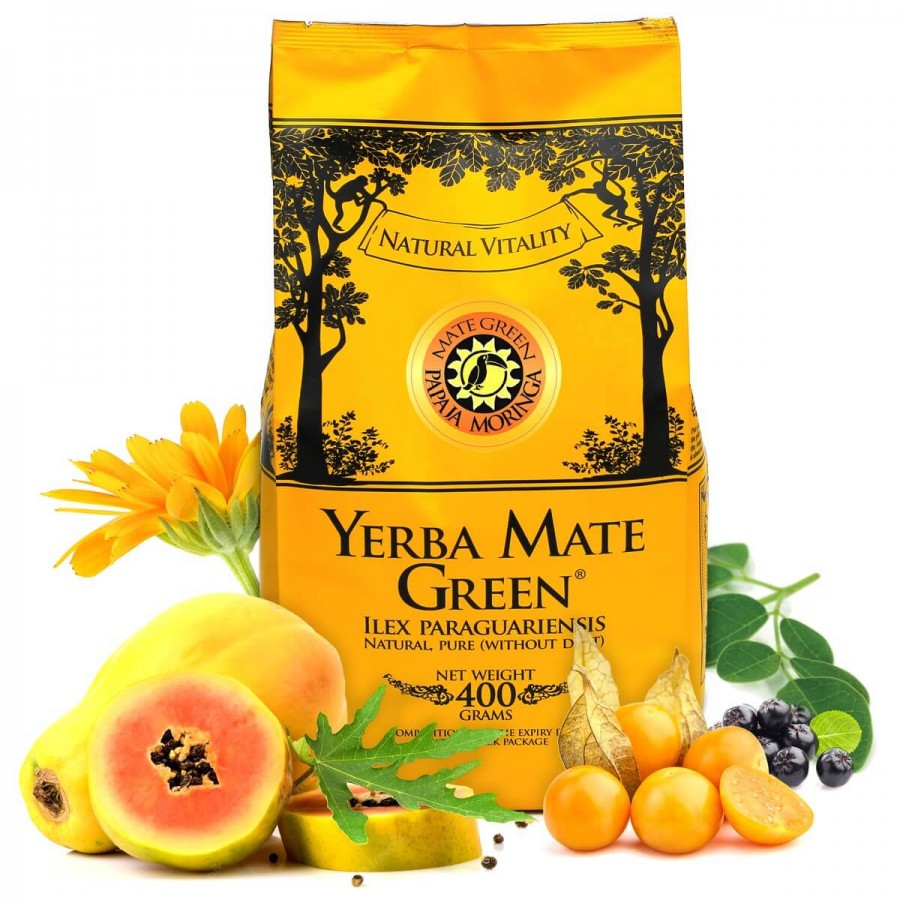 Yerba Mate Green Papaja Moringa 400g