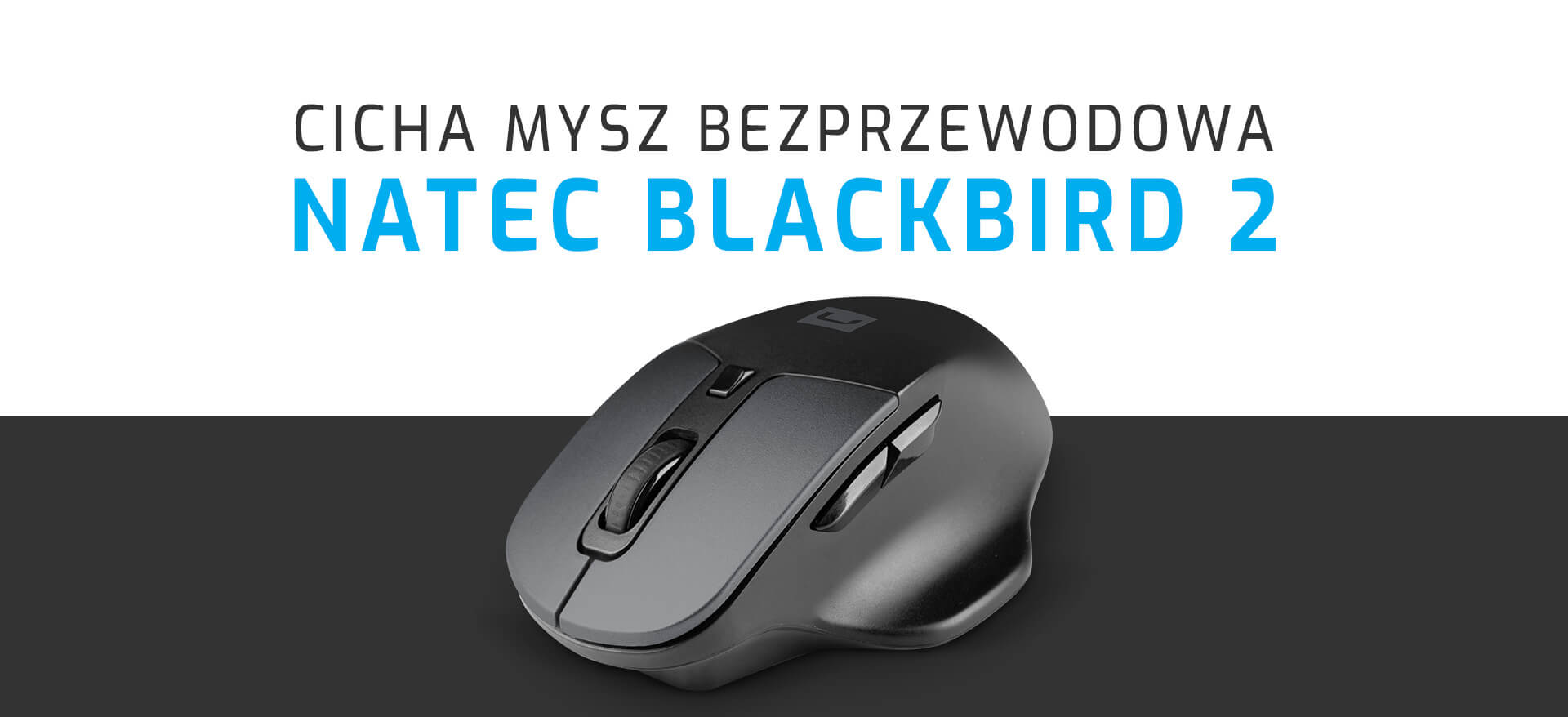 Mysz Natec Blackbird 2 Bezprzewodowa 1600dpi Czarna Z Cichym Klikiem NMY-1874