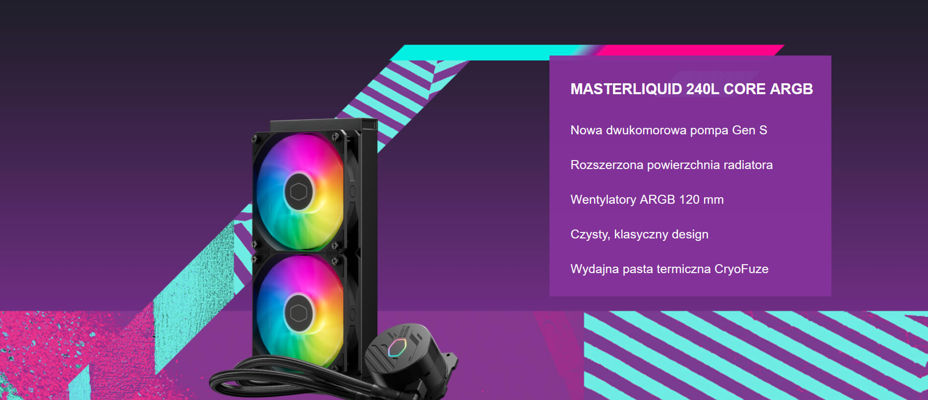 Chłodzenie Wodne Cooler Master Masterliquid 240l Core ARGB MLW-D24M-A18PZ-R1