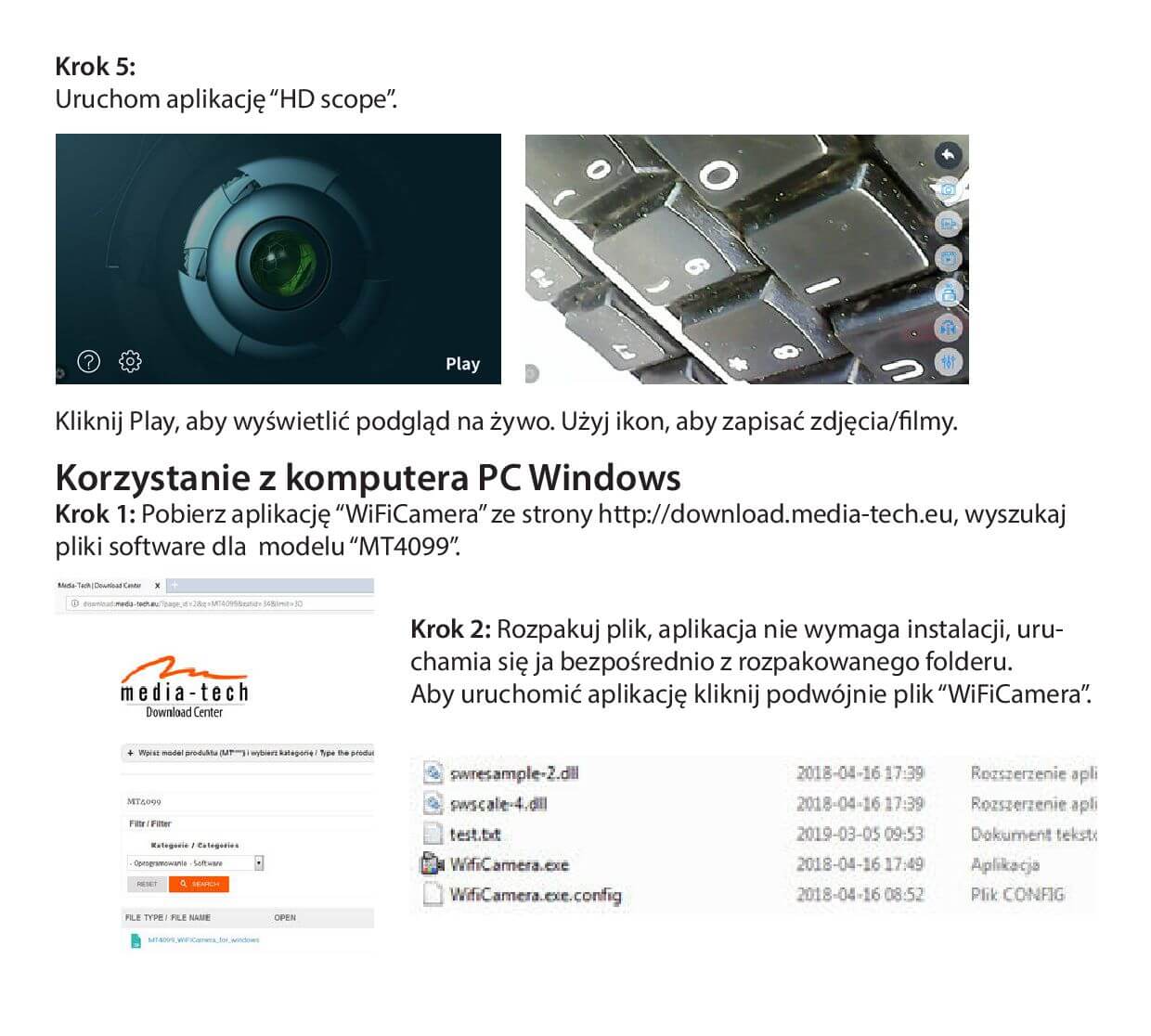 WIFI ENDOSCOPE MT4099 - Kamera inspekcyjna HD, długość 5m, średnica 8mm, 6 LED, WIFI, akcesoria 3