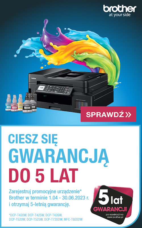 Kup wybrane urządzenia marki Brother i zyskaj 5 lat gwarancji gratis