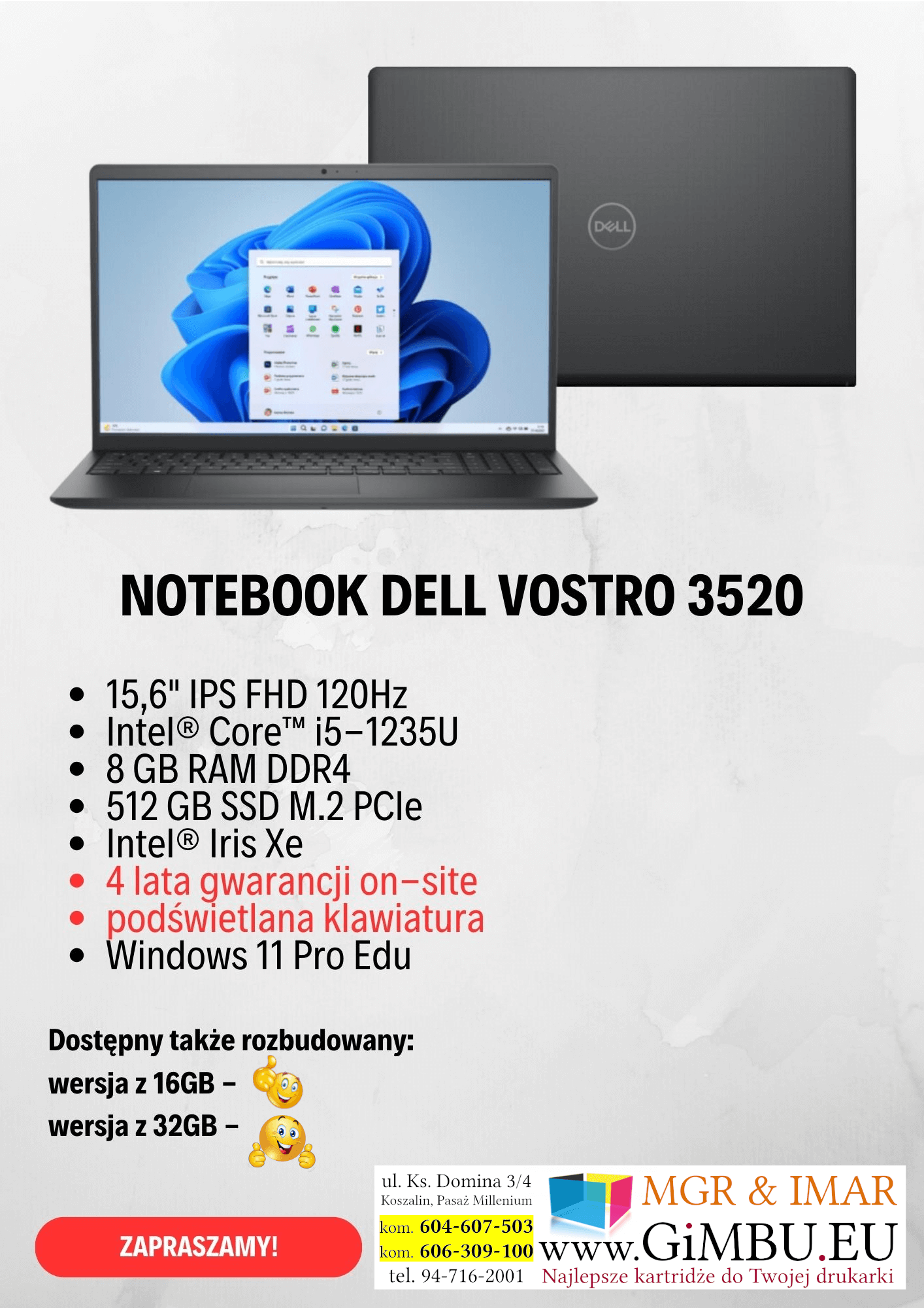 Dell Vostro 3020 4 lata gwarancji GiMBU.EU MGR IMAR